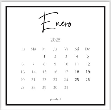 Tarjetas Calendario 2025